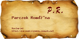 Parczek Romána névjegykártya